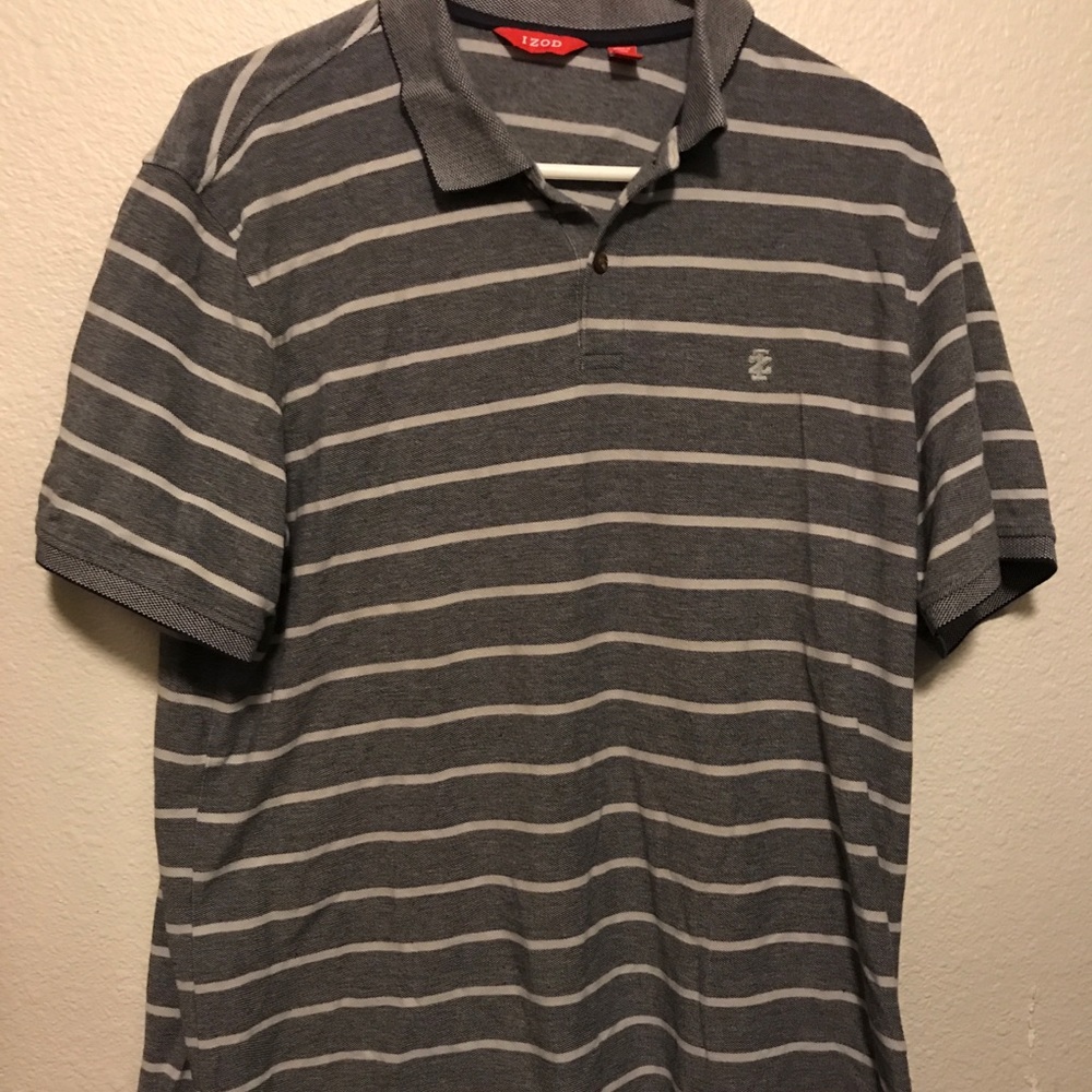 Izod Short Sleeve Gray Polo Men’s Large